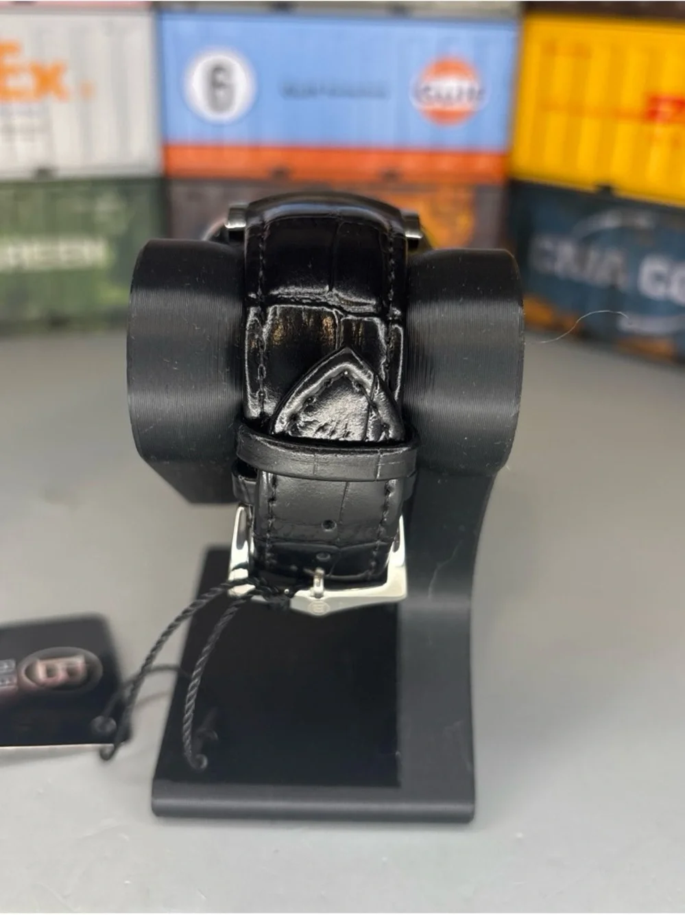 BiBi Automatic Cream Dial Skeleton Watch with Black Strap